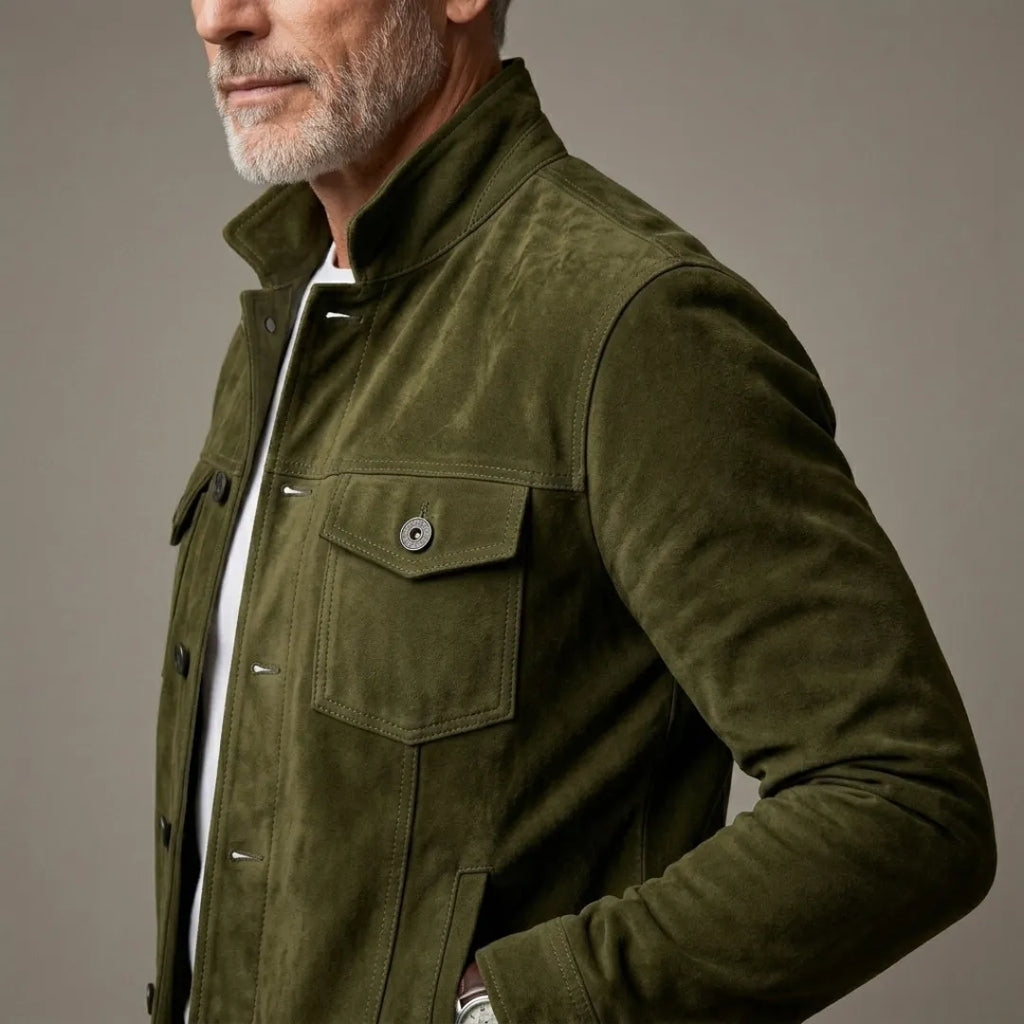 ICON™: CHAQUETA EN PIEL DE ANTE