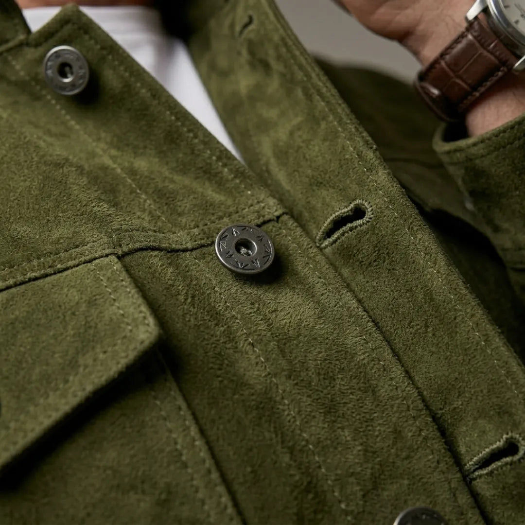 ICON™: CHAQUETA EN PIEL DE ANTE