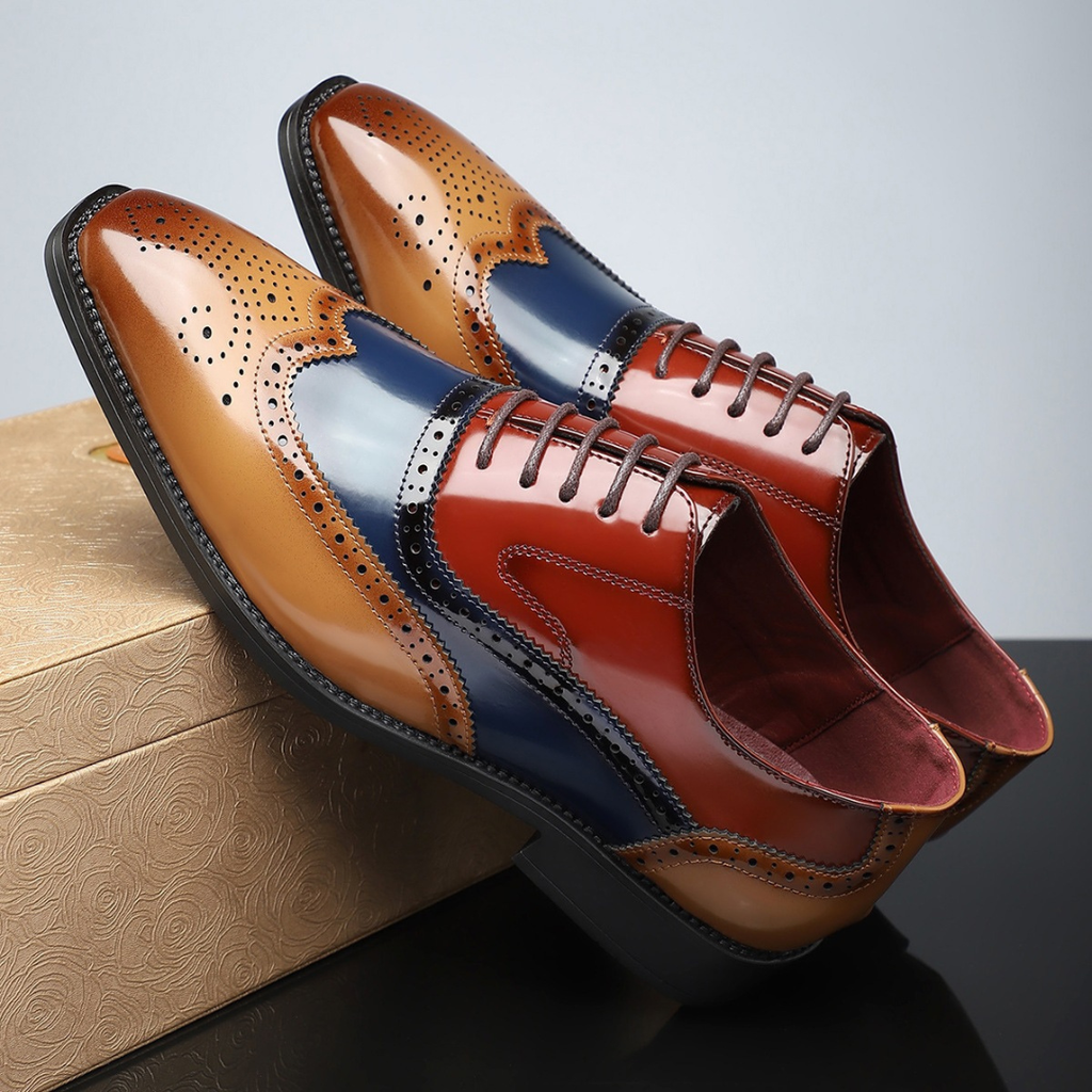 Harry – Zapatos Brogue Vintage con Punta Alargada