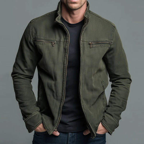QUEST™: CHAQUETA SAHARIANA EN ALGODÓN LAVADO