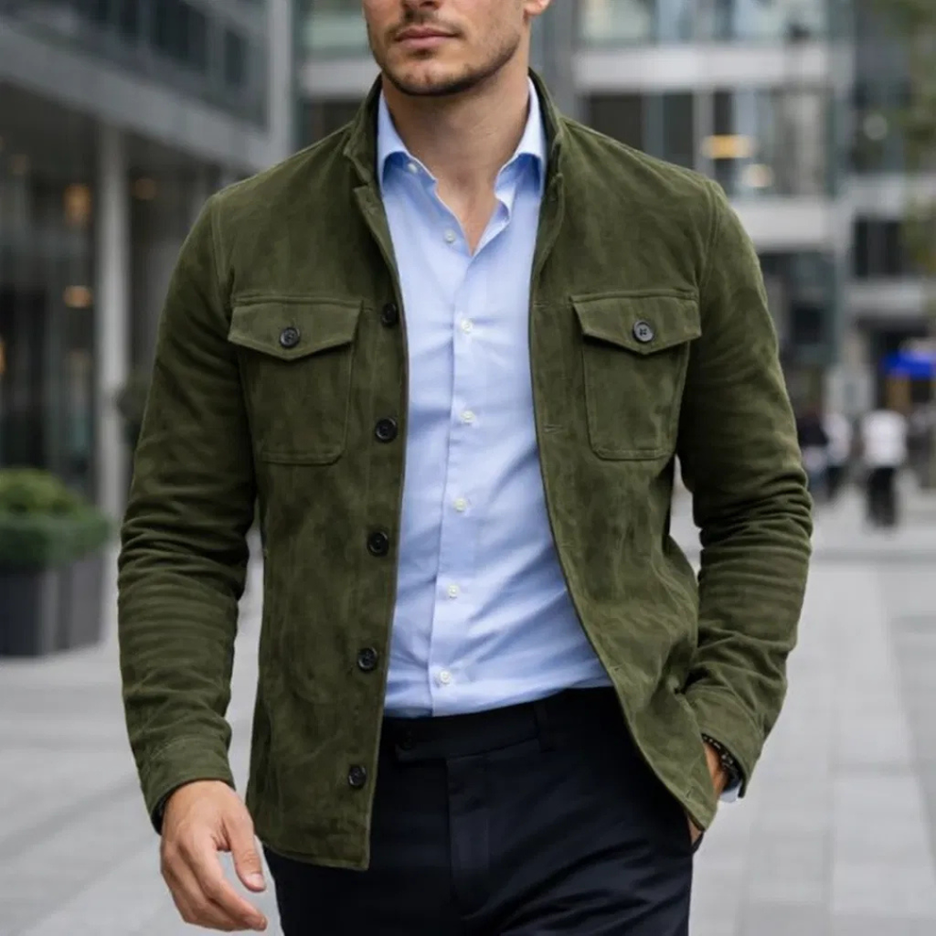 ICON™: CHAQUETA EN PIEL DE ANTE
