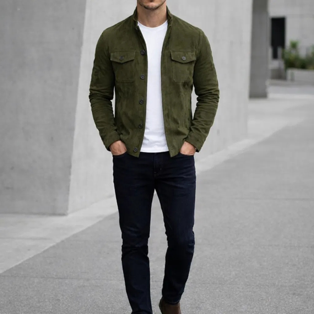 ICON™: CHAQUETA EN PIEL DE ANTE