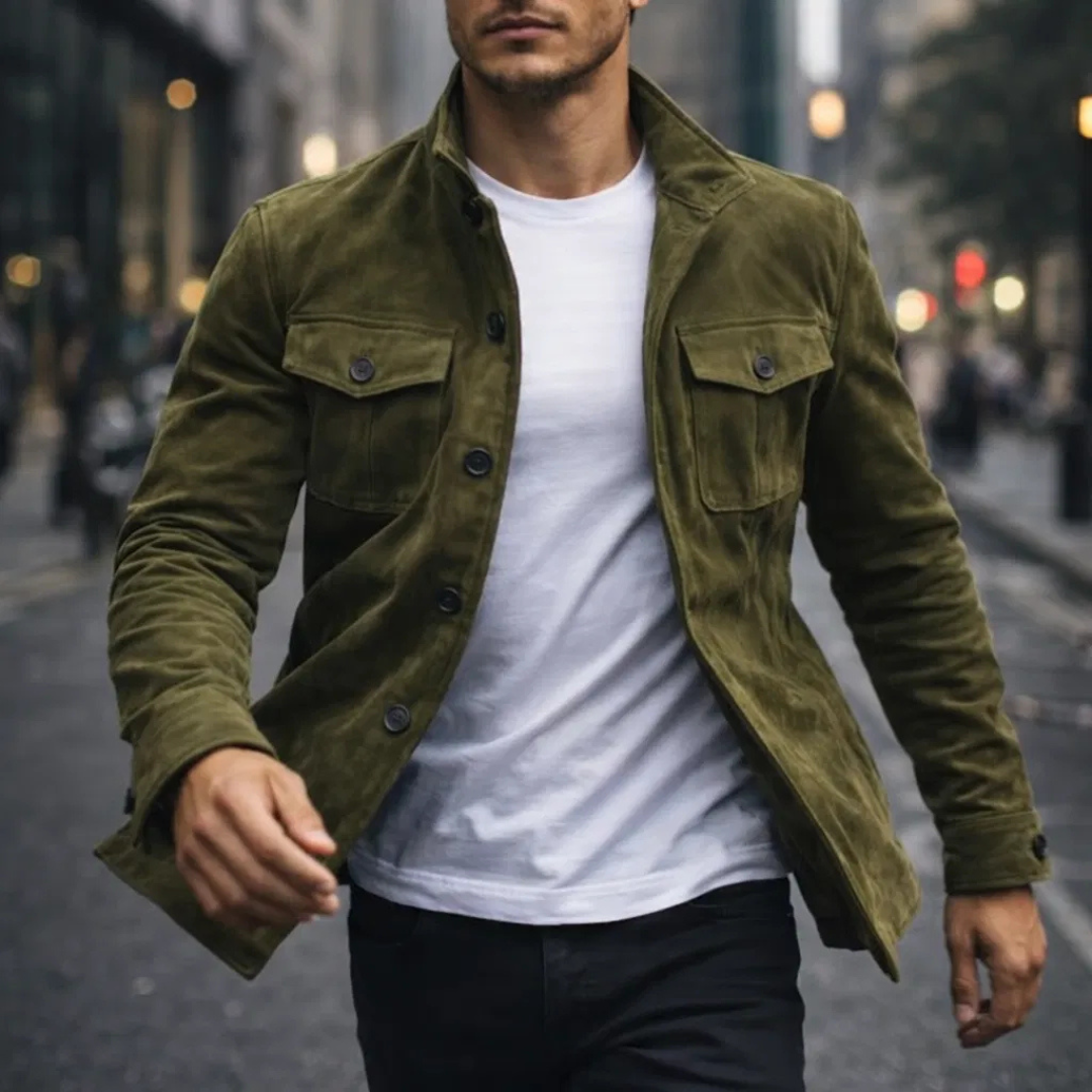 ICON™: CHAQUETA EN PIEL DE ANTE