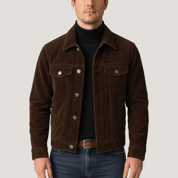 LINEAR™: CHAQUETA DE PANA ESTILO DENIM